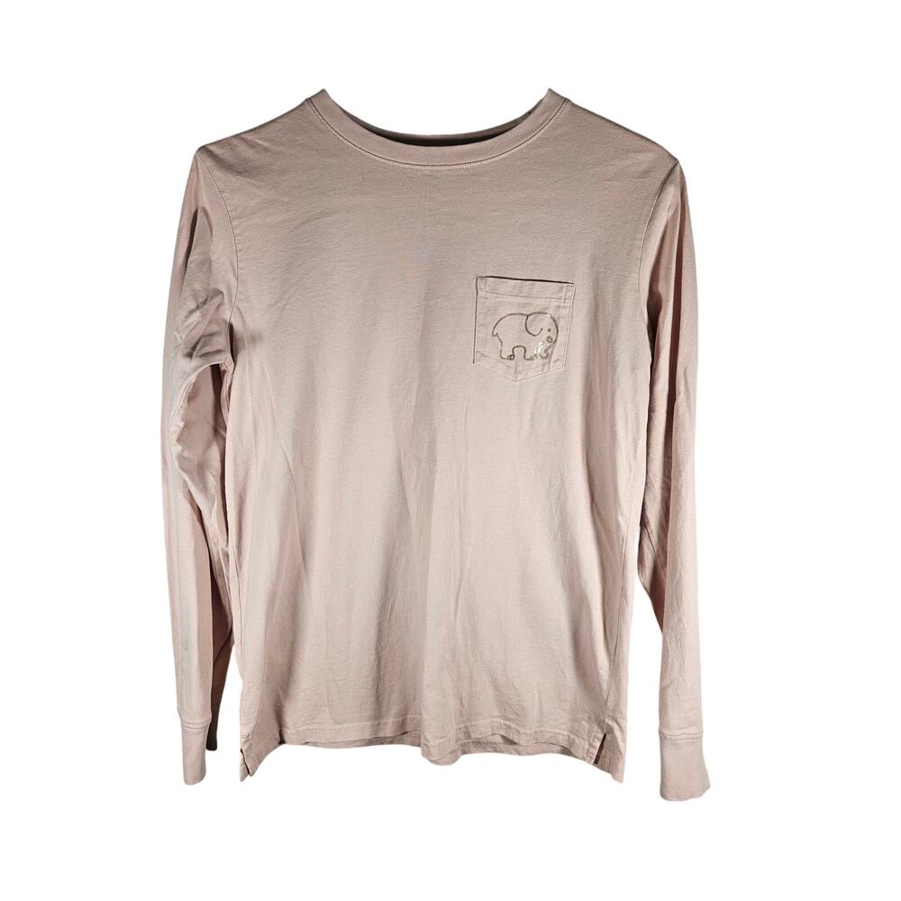 Ivory Ella Girls TShirt Size XS Long Sleeve Pink Gold Elephant